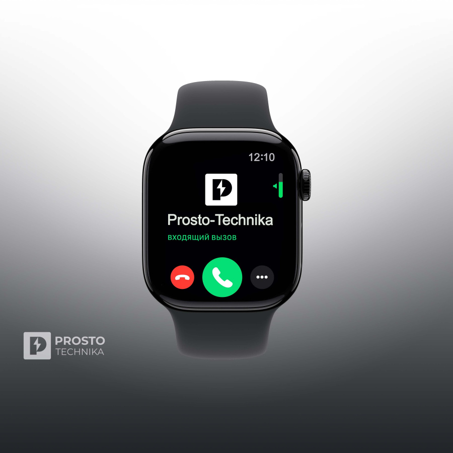 Часы Apple Watch Series 10, 46 мм, алюминий цвета «чёрный оникс», ремешок Sport Band чёрного цвета M/L